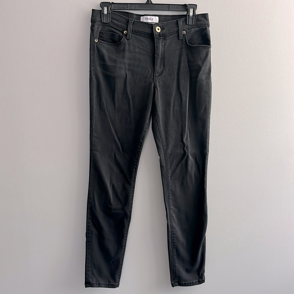 Pistola black stretchy high rise skinny denim